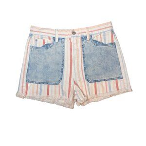 American Eagle high rise striped mom shorts